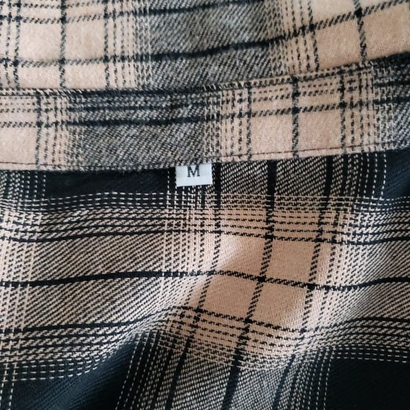 Shein Plaid Button Up Flannel Shirt SZ M - Picture 8 of 9